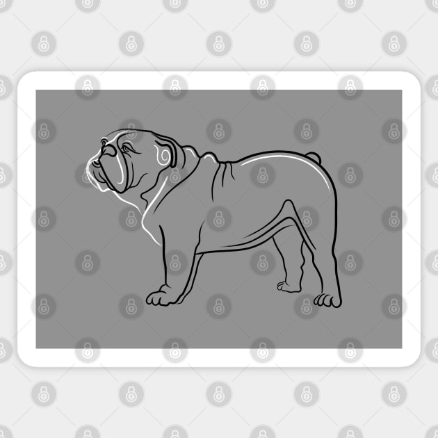 Bulldog Line Drawing Sticker by AdamRegester